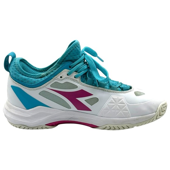 Diadora Speed Blushield Fly 3‎ Plus Ag Tennis Women Size 8 White Shoe PickleBall - Picture 3 of 8